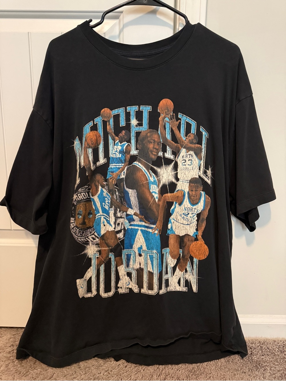 Jordan Black Tee with Red Jumpman and White Lettering